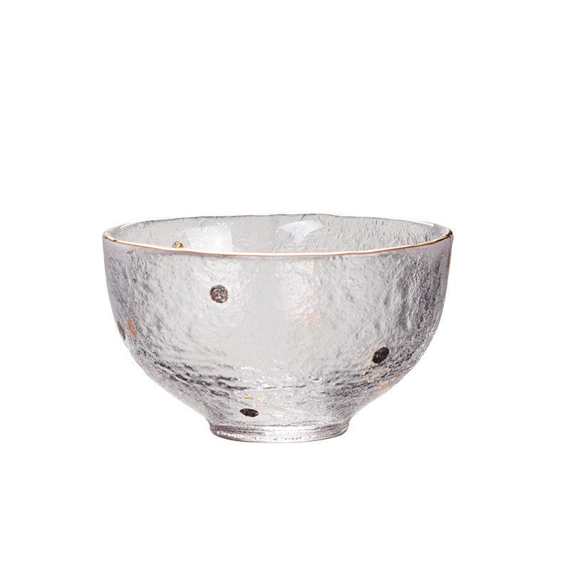 Taza de té de cristal del corazón del Zen exportada a Japón que dibuja el patrón del ojo del martillo del oro taza del maestro taza de té hecha a mano juego de té del Kung Fu