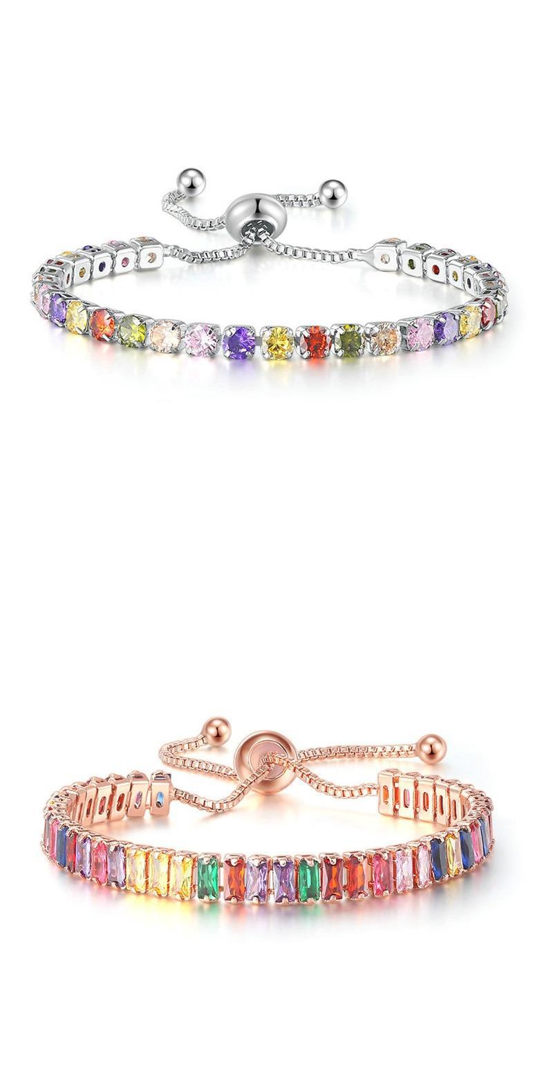 Glamour Cuadrado Aleación Enchapado Circón Mujeres Pulsera display picture 4