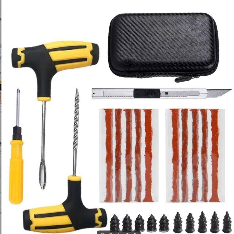 Cross-Border Pvc Car Tire Repair Tool Set Vacuum Tire Motorcycle Quick Emergency Tire Repair Tool Kit