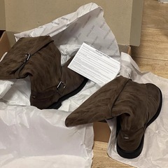 牛革バージョン〜レトロな色擦り加工のシープスキン厚底ハイレグナイトブーツ、太めの女性用、大きな筒周り、ワイドレッグブーツ