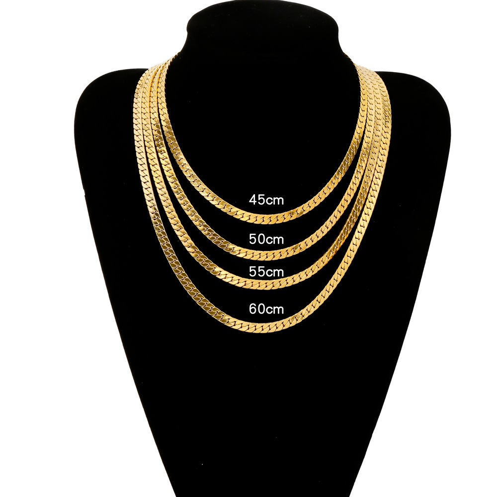 304 Stainless Steel Material Simple Style Geometric 316 Stainless Steel Plating Unisex Necklace Men Chain Necklaces