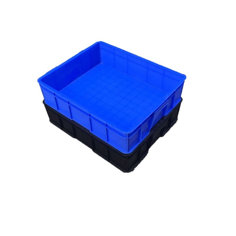 Caja de plástico industrial engrosada rectangular sin poros Caja de plástico azul con cubierta Almacenamiento y transporte Caja de plástico rotativa image 6