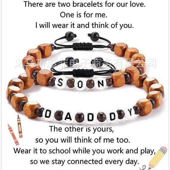 Cross-border hot-selling back-to-school gift bracelet for mother father for son adjustable bracelet gift for first day back-to-school