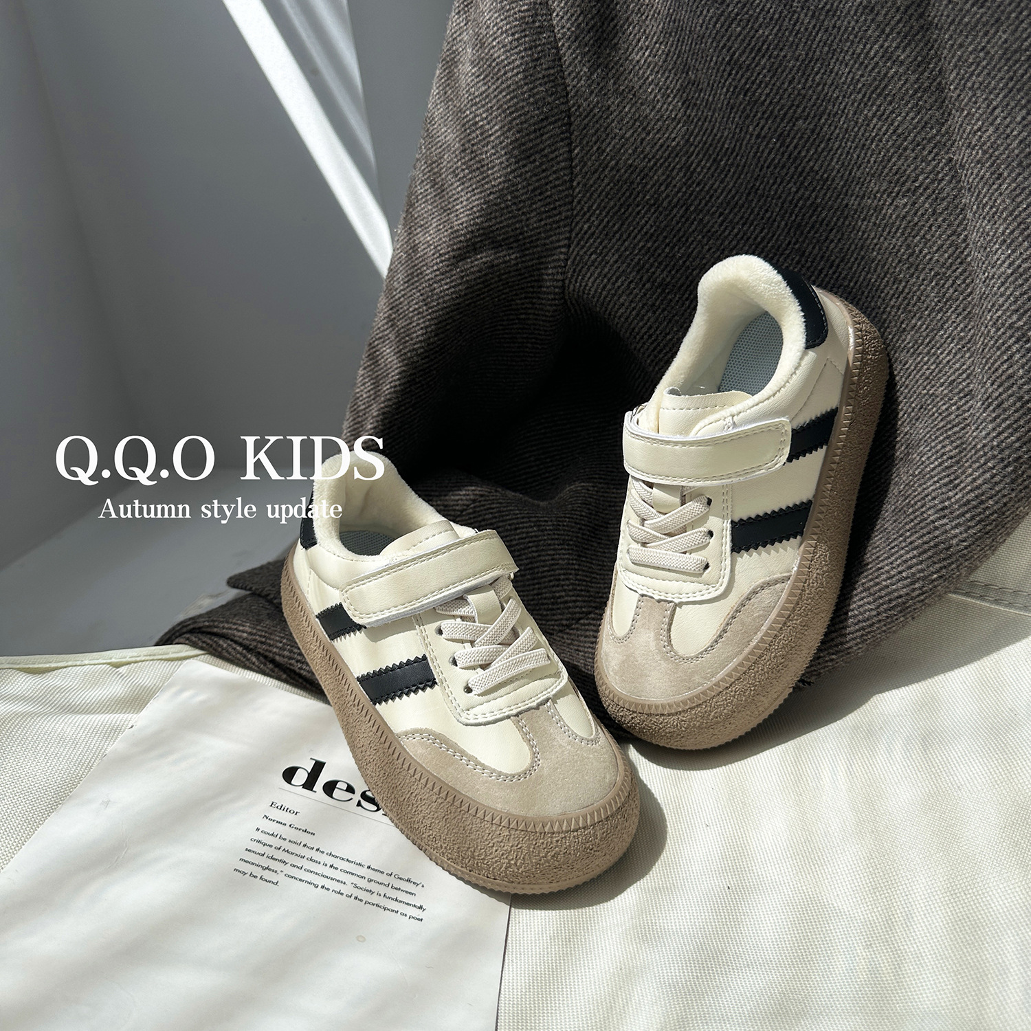 QQO Scarpe per bambini 2023 Autunno e Inverno Nuovi bambini Scarpe basse da tavolo Scarpe casual da ragazzo Moda per ragazze peluche_voghion.com