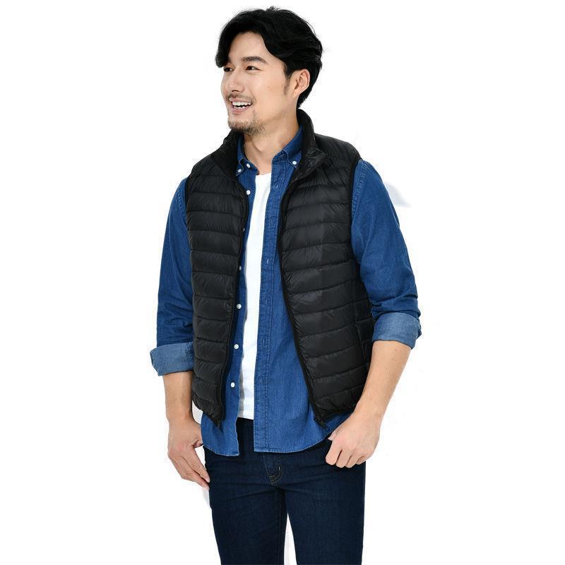 Transfronterizo Tik Tok otoño invierno chaqueta de plumón hombre chaleco ligero y delgado de tamaño grande ocio a prueba de frío y caliente chaqueta de hombro de papá image 7