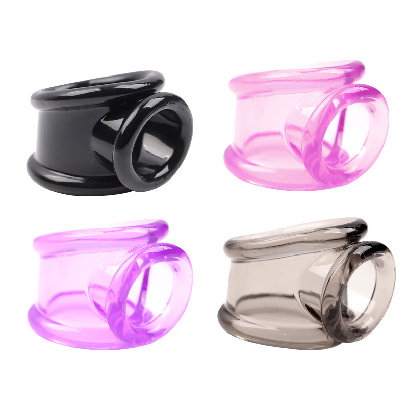Soft TPE Penis Ring with Triple Lock Design, Elastic Egg-Shaped Delay Ring, Black — detail image 8