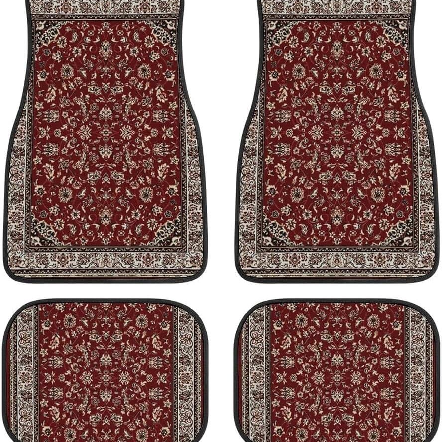 TEMU retro estilo nórdico alfombra de pie de coche alfombra de cuatro piezas tapete resistente a las manchas almohadilla de pie Amazon TEMU al por mayor