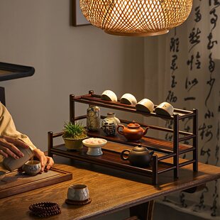 New Tea Set Storage Rack Display Rack Tea Cup Rack Tea Storage Desktop Small Desktop Bogu Rack Chinese Tea Rack