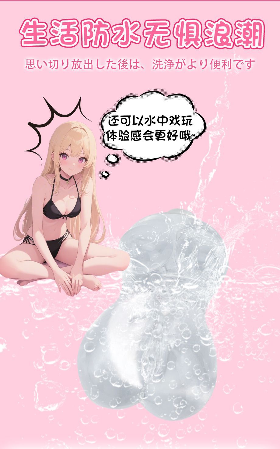 Transparent TPE Manual Masturbator Half-Body Sleeve with Realistic Inverted Mold Texture — detail image 14