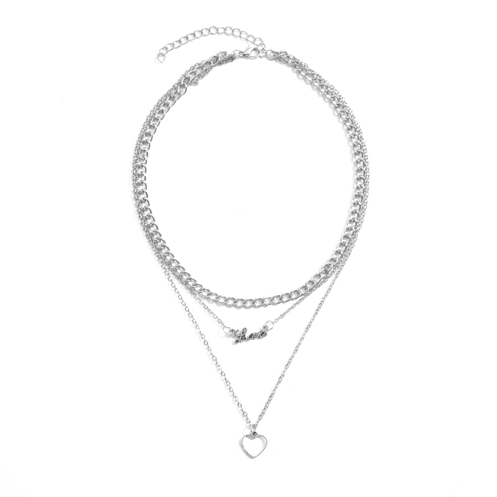 Simple Style Heart Shape Alloy Plating Womenu0027S Layered Necklaces