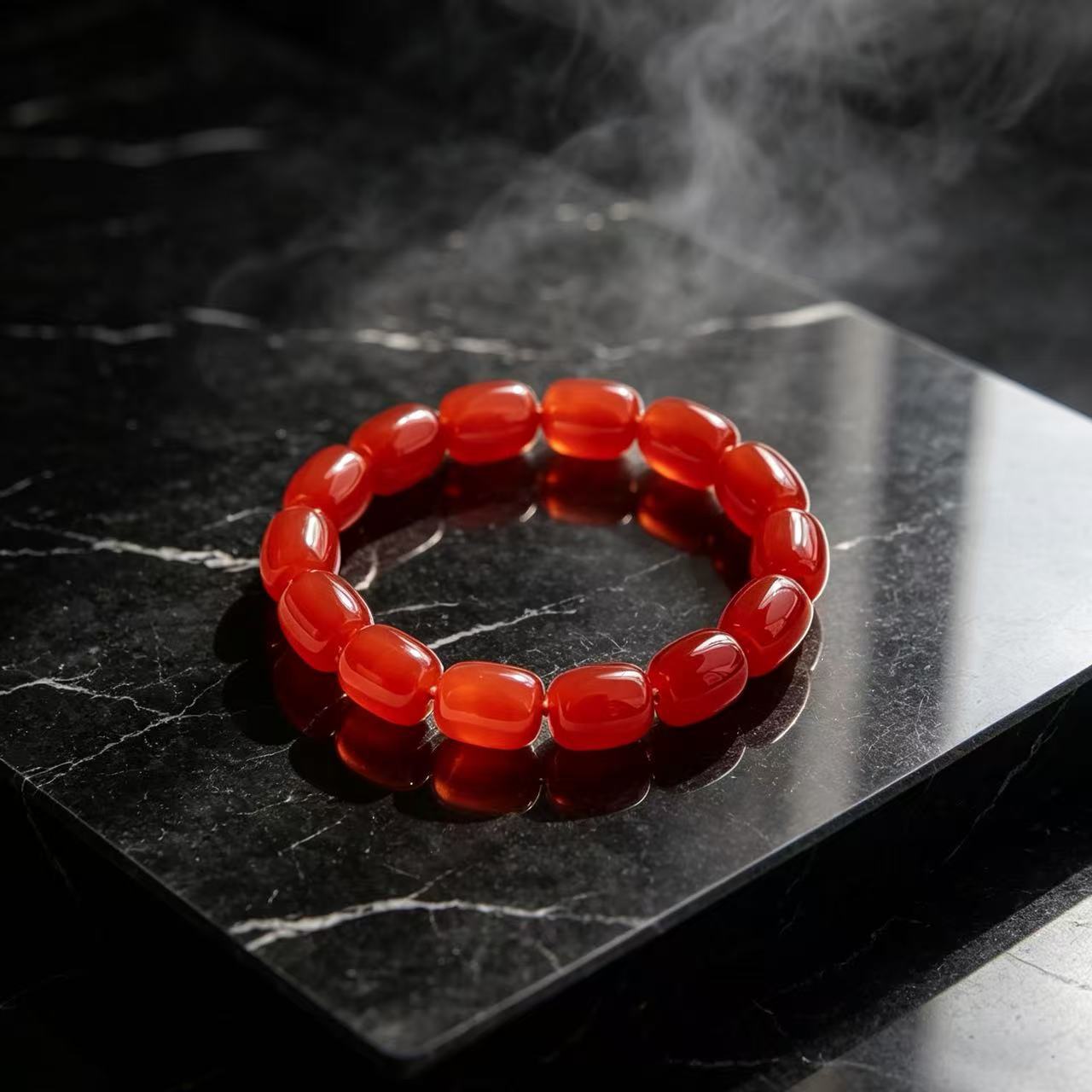 Imitation agate red barrel bead bracelet, direct sales from manufacturer, suitable for live streaming, gifts, sales events, street stalls, zodiac year beads, ethnic style hand jewelry