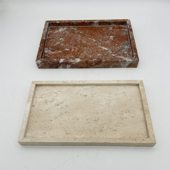 Simple Modern Marble Light Luxury Tray Minimalist Candle Tray Storage Tray Housewarming Decorative Tray Props Ornaments