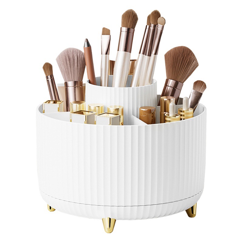 Caja de almacenamiento de cosméticos Tocador de escritorio de sentido avanzado Sombra de ojos Caja de lápiz labial Portalápices Tubo de almacenamiento de pinceles de maquillaje de rejilla dividida