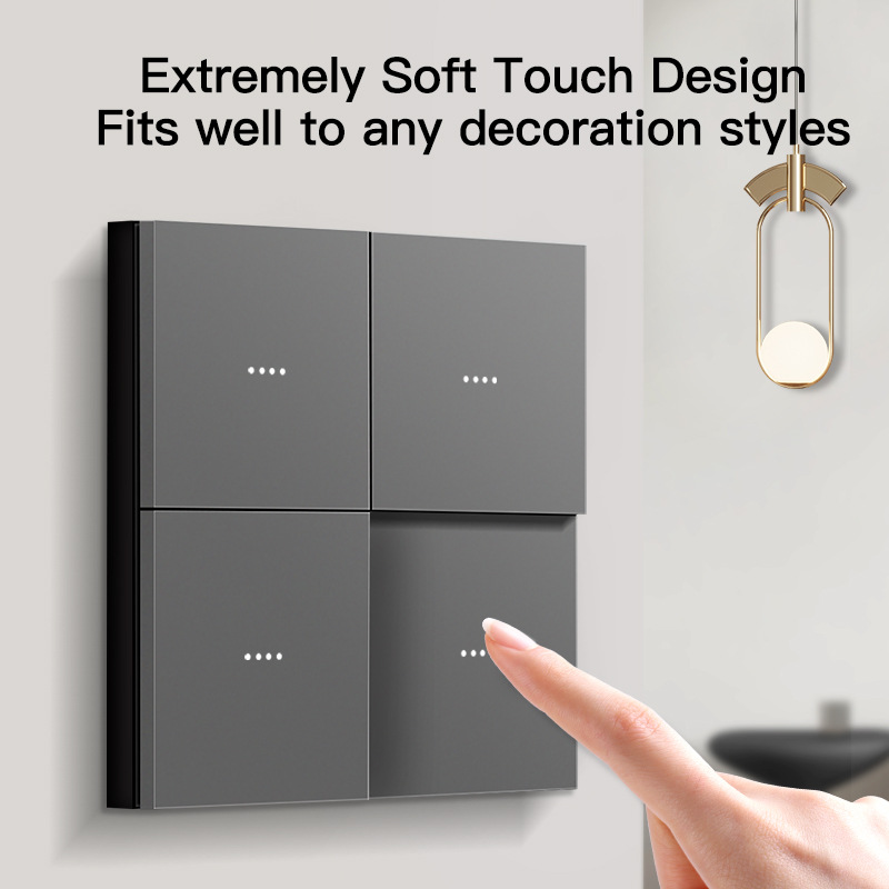 zigbee塗鴉開關田字格APP無線遠程控制Alexa谷歌語音智能開關情景