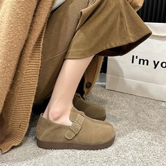 2025新款厚底全包勃肯鞋女春秋百搭复古一脚蹬懒人鞋平底女鞋