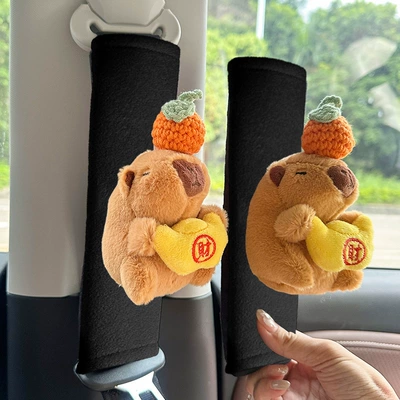 Internet Celebrity Capybara Cartoon Anti-Ripper – Seat belt shoulder pad - 2-good-luck-capibala-velvet-shoulder-pads