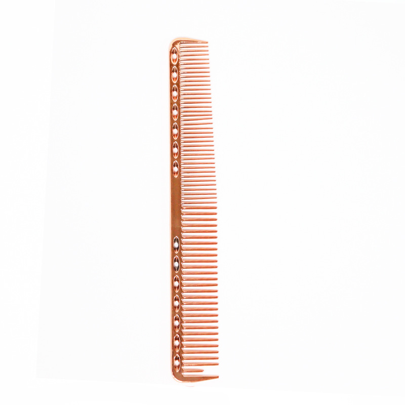 Peine de barbero para cortar el cabello, peine plano, peine galvanizado, peine de aluminio espacial, peine ligero para cortar el cabello en casa, peine tipo manzana, peine de peluquería para mujer.