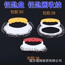 金属钥匙盘带手柄物业售楼处收纳可标记分类管理塑彩色料钥现货