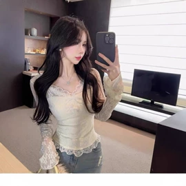 蕾丝衫雪纺衫;半身裙;女式T恤