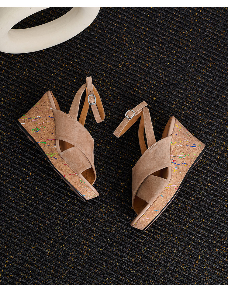 Sandal cao gót nữ quai chéo đế xuồng, gót 9 cm, hở mũi, khóa một chữ — xanh lá cây, màu kaki chi tiết 19