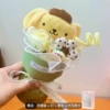 Pudding dog cartoon bouquet + gift bag + lamp + greeting card