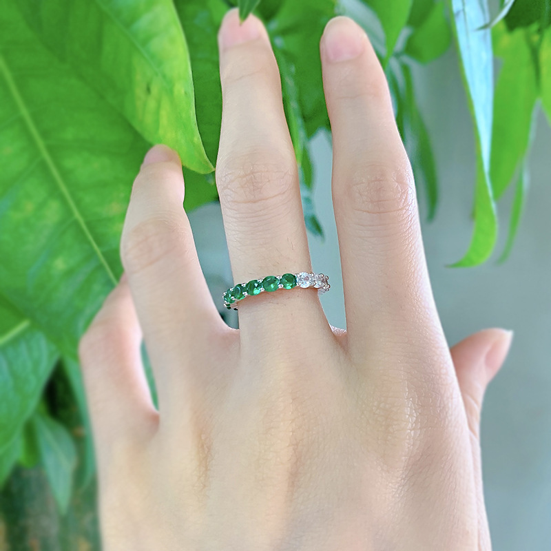 Women'S Gender Inlay Design 1 Piece 925 Sterling Silver Round Zircon Rings