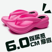 EVA高跟鞋款人字拖6厘米增高厚底爆款代发夏天沙滩欧美夹脚凉拖鞋