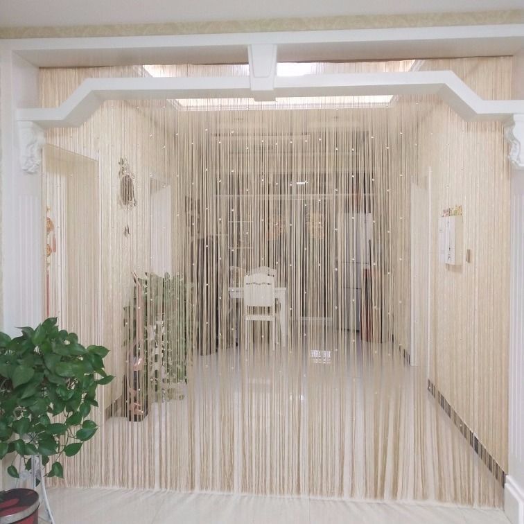 Encrypted Crystal Bead Curtain for Living Room Shop Decoration Partition Entrance Screen Hanging Curtain Door Curtain Glass Curtain No Drilling Required
