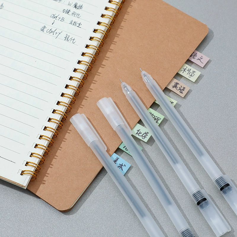 Transparent matte rollerball pen set 0.5 mm, simple elegant design for elementary students