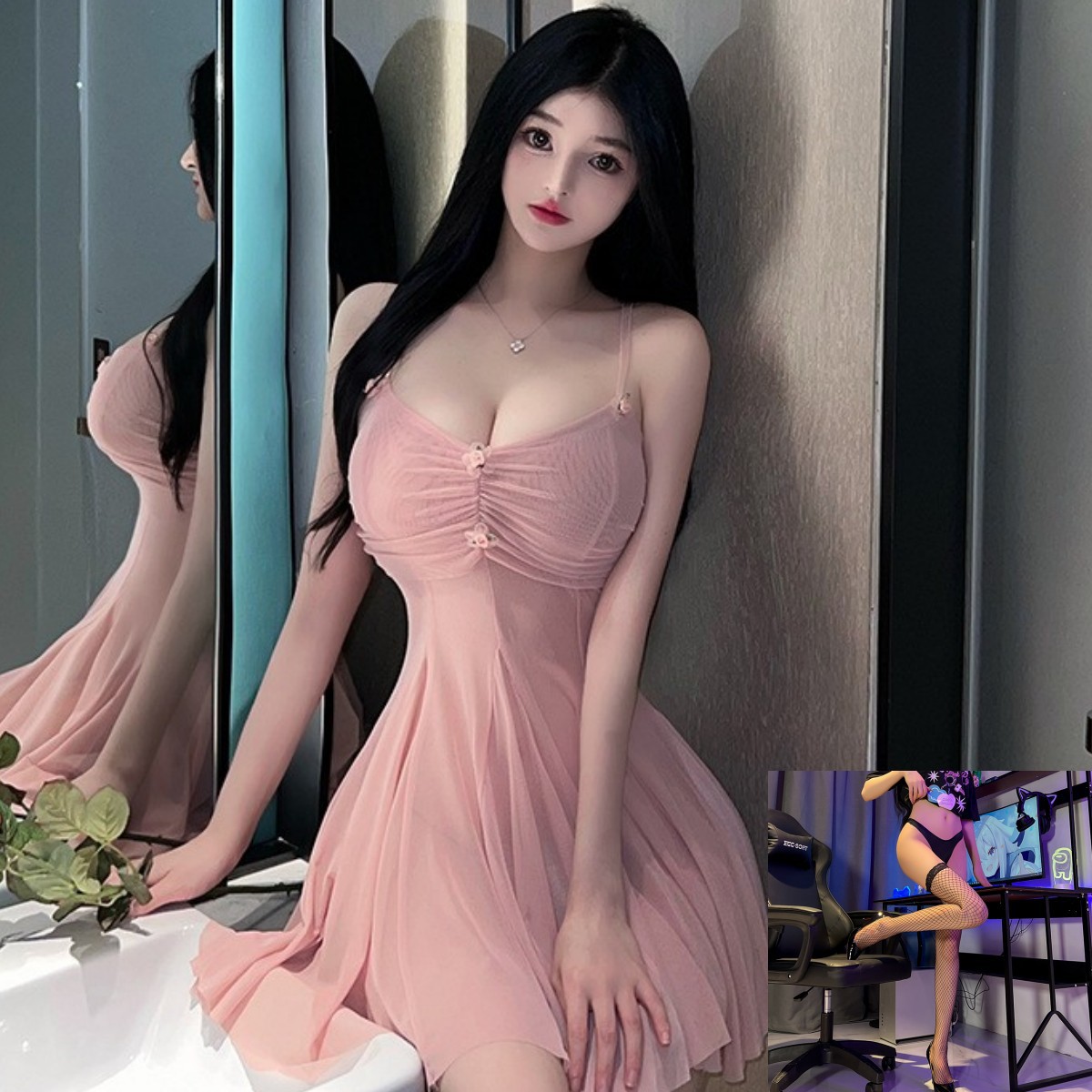 피부색 검은 순 스타킹