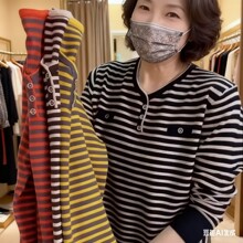 V领长袖小衫女2025早秋新款韩版宽松遮肚子上衣时尚减龄妈妈装