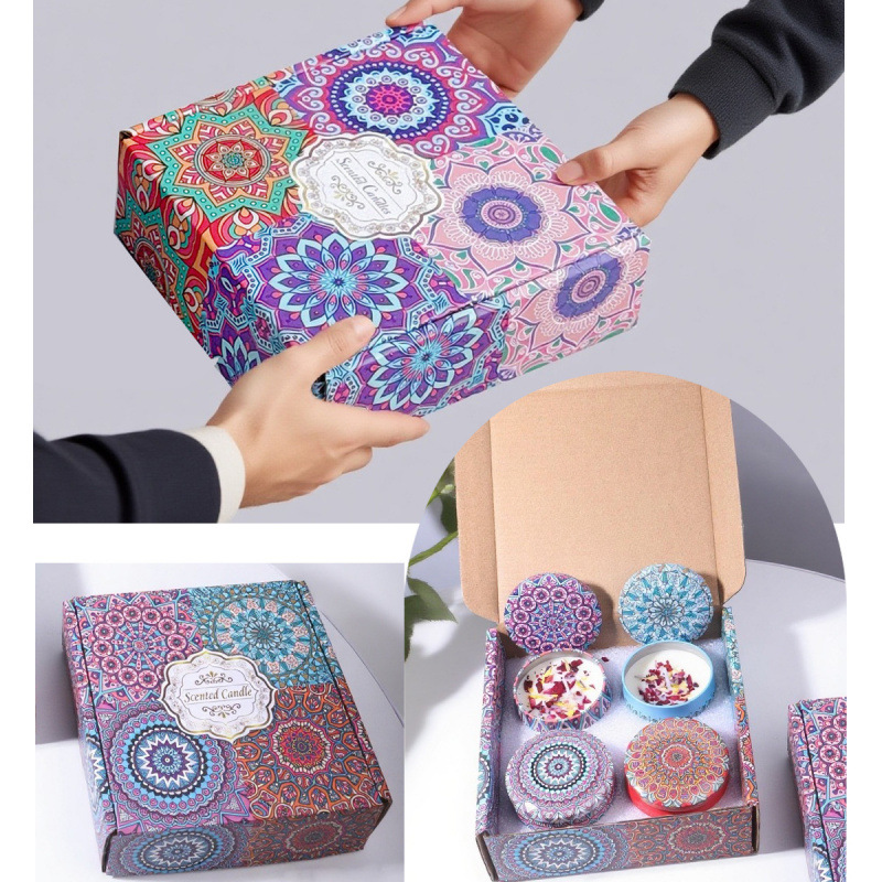 Set de 4 Velas Aromáticas con Flores Secas de Cera de Soja para Dormitorio image 1