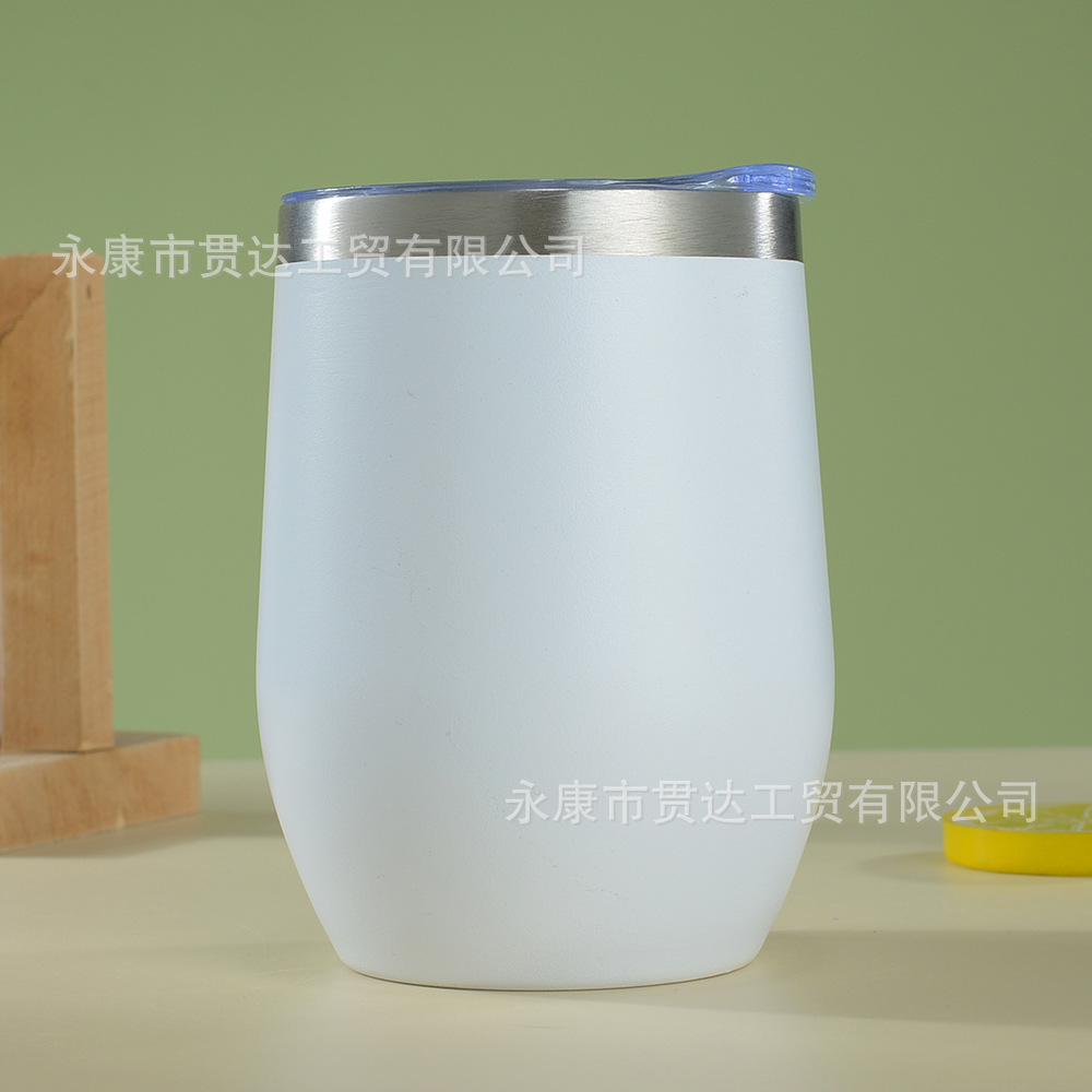 Comercio exterior transfronterizo exclusivamente para taza de cáscara de huevo de 12oz taza de agua de acero inoxidable 304 preservación al vacío de doble capa en forma de U vino tinto taza de huevo