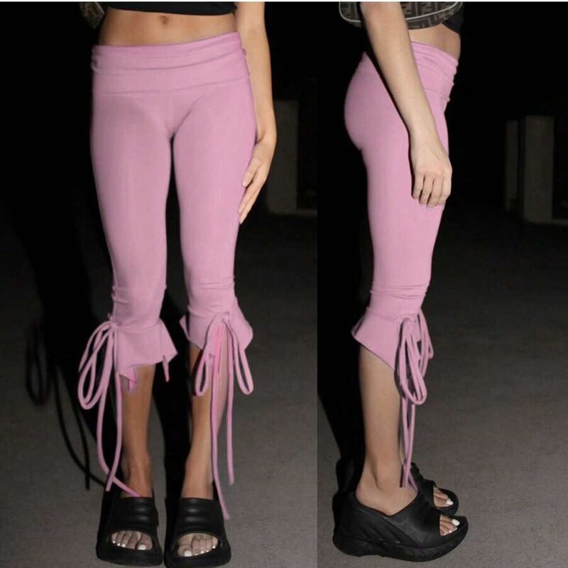 Y2K Women's Pants European and American Style Cropped Pants Simple Solid Color Shorts Women's Cross-Border Drawstring Casual Street Pants Tie-Up Style Y2K Women's Pants European and American Style Cropped Pants Simple Solid Color Shorts Women's Cross-Border Drawstring Casual Street Pants Tie-Up Style