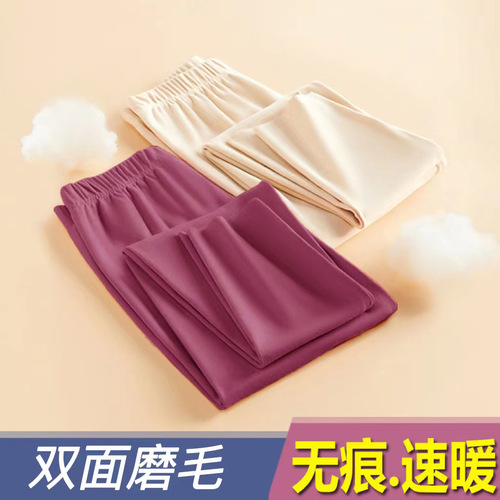 Thermal pants for women, thickened double-sided German velvet, inner heating, tight-fitting autumn pants, winter high-waisted leggings, cotton pants for inner and outer wear