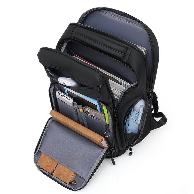 Bolsa de comercio exterior de color sólido de gran capacidad multicapa colgante barra de tracción de negocios bolsa de computadora de negocios mochila a prueba de salpicaduras