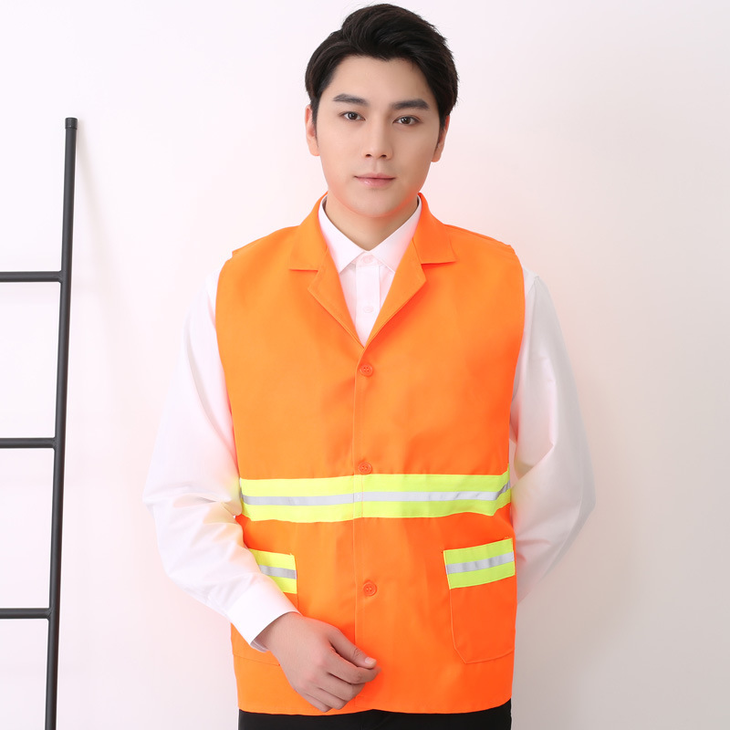 Summer Lapel V-Neck Sanitation Vest Printing Protection Garden Cleaner Women's Reflective Strip Safety Vest Printing Size