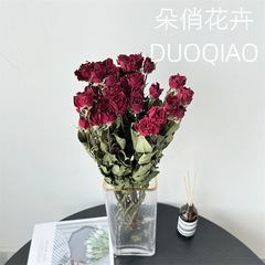 多頭玫瑰花束乾花A級防潮防壓廠家批發真花家居裝飾花材攝影道具