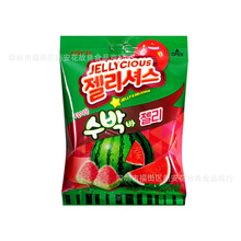 進口零食 批發韓國樂天西瓜軟糖Q糖水果糖軟糖56g 8包一盒