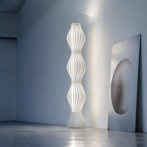 Nordic white grass skirt living room bedroom exhibition hall pleated lamp modern simple acrylic light and shadow art floor lamp