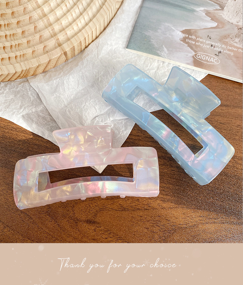 Flower, Butterfly Pattern Women's Gender Sweet Style Korean Style Colorful Mermaid Grip Large Imitation Acetic Acid Shark Clip Sweet Hair Clip Hair Accessories High-Grade Headdress For Women
