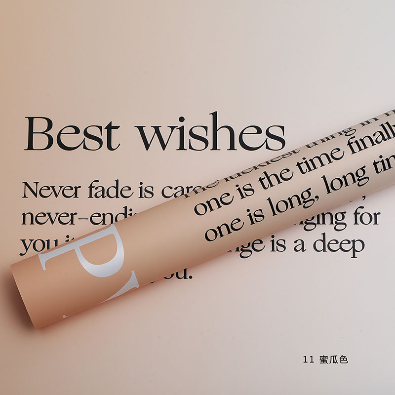 Gradiente inglés de doble cara de dos colores de papel ouya nacarado película impermeable flor regalo papel de regalo fábrica al por mayor