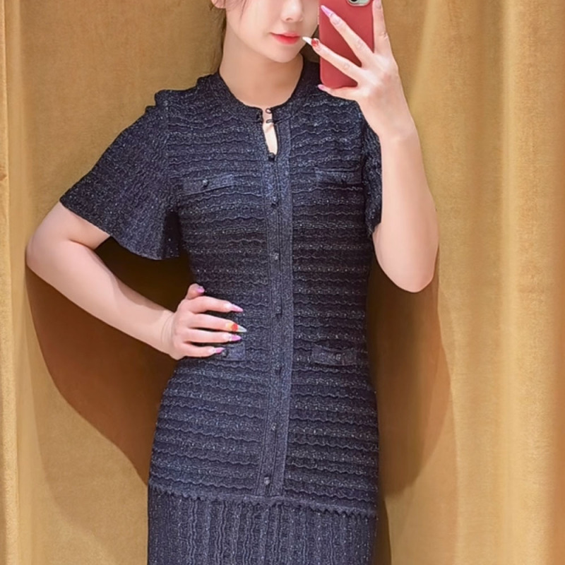 S Brand 2026 Spring New Elegant and Classy Socialite-Style Round-Neck Short-Sleeve Waist-Cinching Rhinestone Embellished Slim-Fit Long Dress for Women S Brand 2026 Spring New Elegant and Classy Socialite-Style Round-Neck Short-Sleeve Waist-Cinching Rhinestone Embellished Slim-Fit Long Dress for Women
