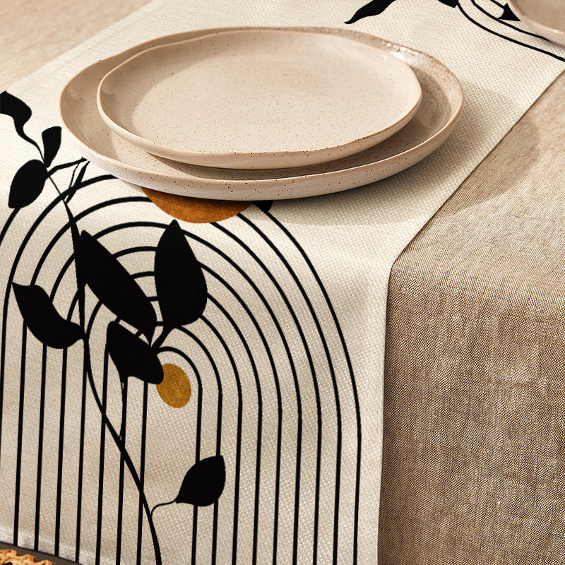 110g Weight Tablecloths Home Textiles & Decor Type cotton and linen, Polyester Material Stripe, Plant Pattern Elegant, Simple Style Style Elegant Simple Style Stripe Plant Cotton And Linen Polyester Tablecloths 8