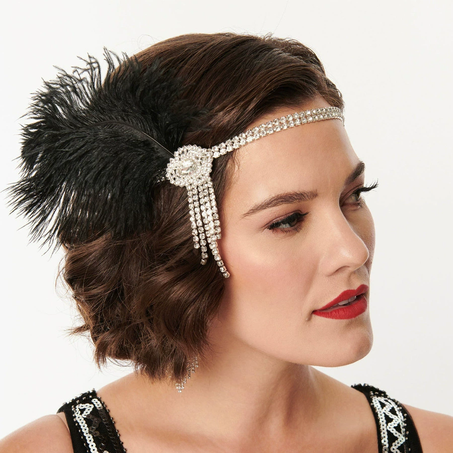 Амазонка взрывающей кисточкой и перьями Волосы Цепь