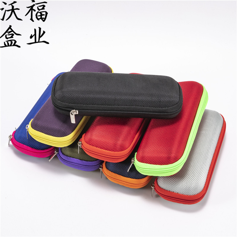 批发时尚学生近视镜牛津布拉链包素黑色板材镜眼镜盒可定印制logo