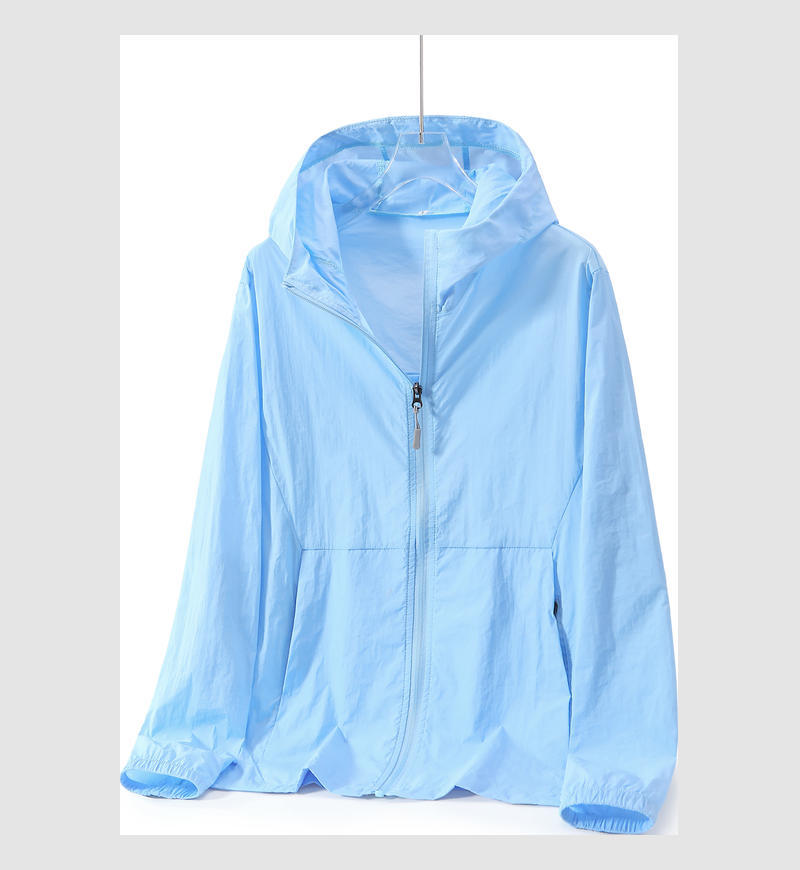 Ropa de protección solar de verano personalizada logotipo anti-UV al aire libre ligera y delgada permeable nylon con capuchón ropa de piel de protección solar