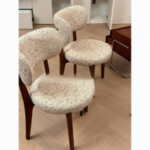 椅法式复古奶油风不带扶手餐椅客厅单椅轻奢欧式实木餐椅