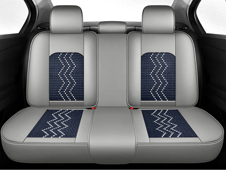 Ice Silk Car Seat Cushion, Light Luxury Full-Cover Nappa Leather Car Seat Cushion, New Model for All Seasons, Five-Seater Universal Car Cushion Cover Wholesale