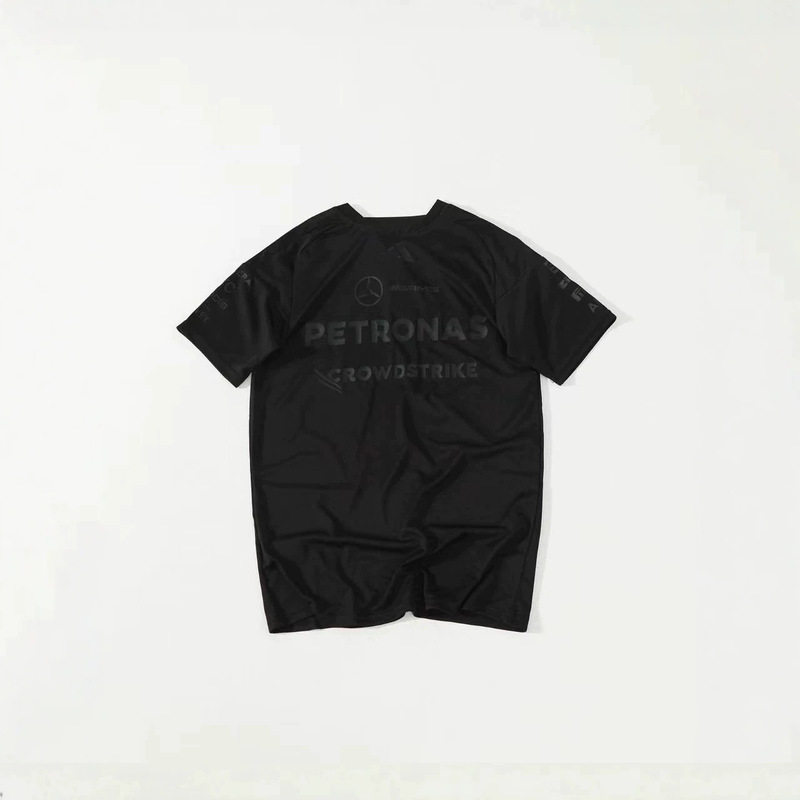 Cross-Border Foreign Trade Ad Co-Branded Amg All-Black Quick-Drying Round-Neck Pullover Short-Sleeved Racing T-Shirt, Same Style for Men and Women Cross-Border Foreign Trade Ad Co-Branded Amg All-Black Quick-Drying Round-Neck Pullover Short-Sleeved Racing T-Shirt, Same Style for Men and Women